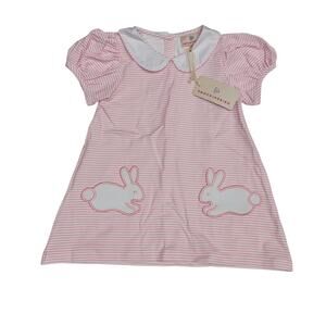NWT Smockingbird Size 4 Pink Bunny Pocket Dress